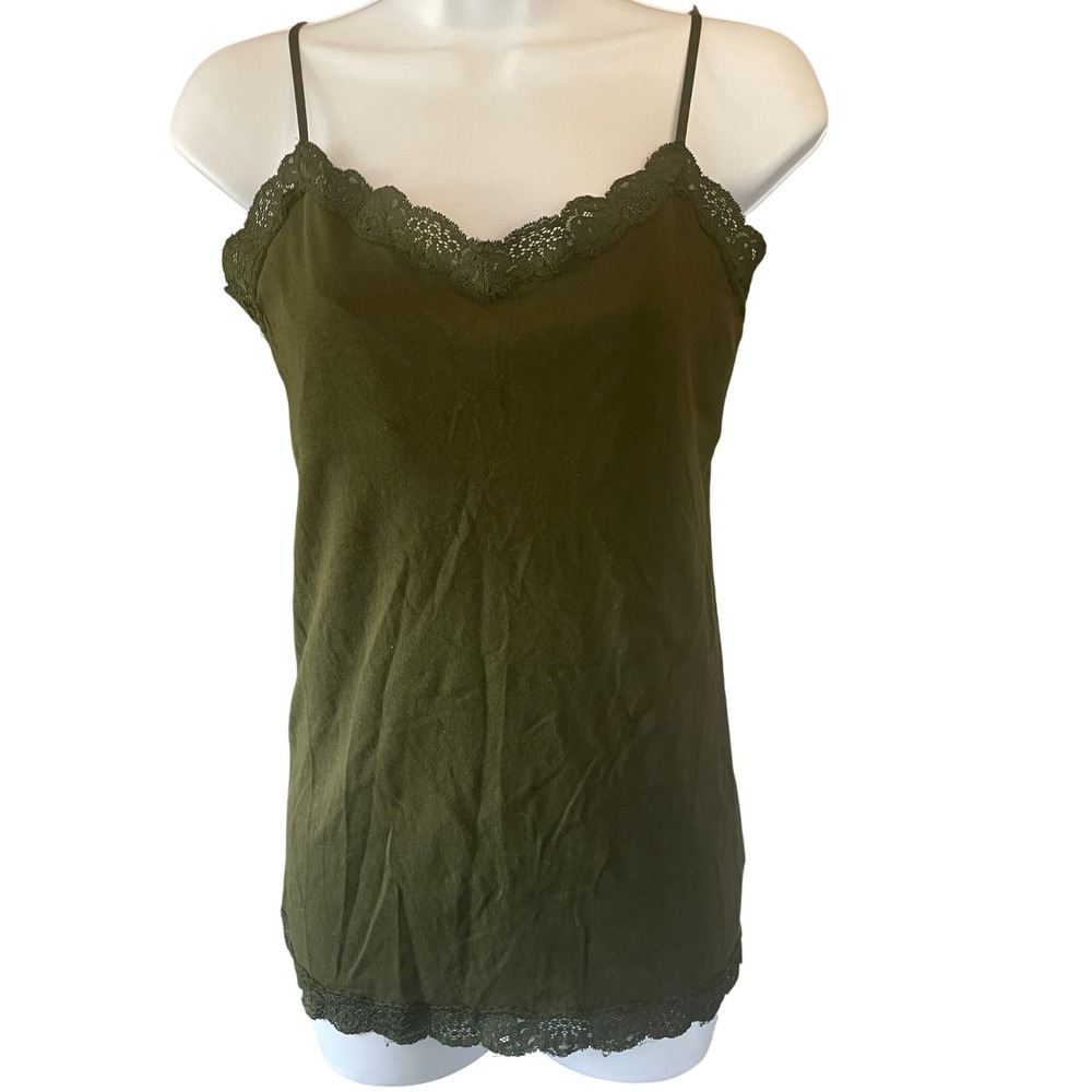 Aeropostale Womens Y2K Forest Fairy Lace Trim Cami Stretch Layering Size L